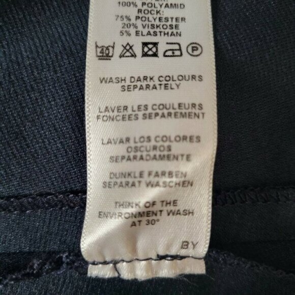 ASOS Fit N Flare Dress Size 16 Navy White Polka Dot Attached Tie Sleeveless Zip - Picture 7 of 8